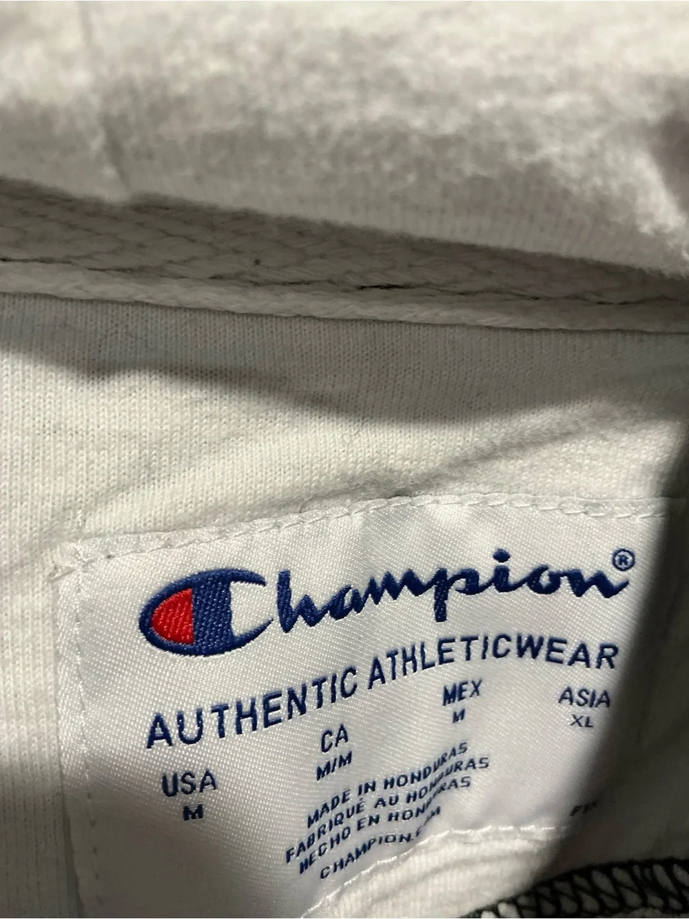 Champion Black Grid Pullover Hoodie with White Drawcords